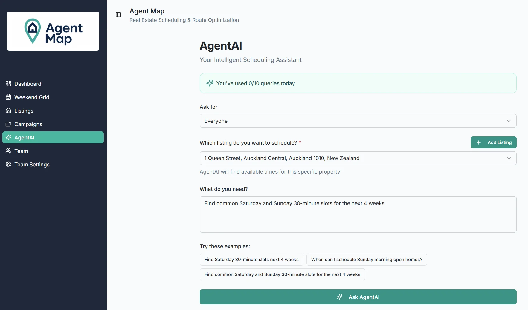 AgentAI intelligent scheduling assistant for campaign management